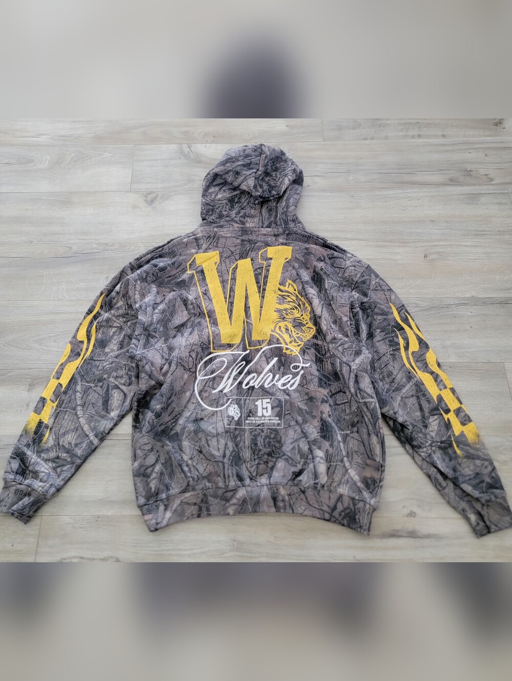 Darc Sport Burnout Bishop Hoodie Driftwood Wolf Forest Camo sz Large - Picture 11 of 14